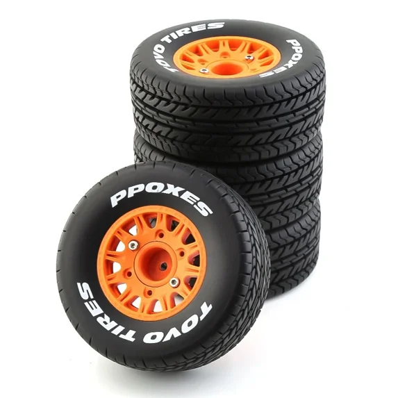 4Pcs 1/8 1/10 Short Course Truck Tire Tyre Wheel Set Fits for Traxxas Slash VKAR 10SC