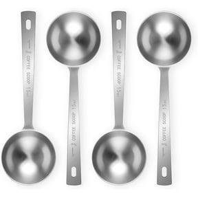 4Pcs 1 Tbsp 15ml Stainless Steel Long Handle Coffee Measuring Scoop | Stainless Steel, Precise 1 Tbsp Measure, Long Handle, For Ground Coffee Tea Spice Powder, Dishwasher Safe, Multi-Use Scoop
