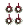 thumbnail image 1 of 4Pcs 10.24Inch Christmas Mini Wreath for Cabinet, Artificial Snowy Cedar Garland with Bow Ribbon, Small Xmas Hanging Wreath for Kitchen Cabinets, Windows, Doors, Farmhouse Holiday Decorations, 1 of 8
