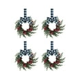thumbnail image 1 of 4Pcs 10.24Inch Christmas Mini Wreath for Cabinet, Artificial Snowy Cedar Garland with Bow Ribbon, Small Xmas Hanging Wreath for Kitchen Cabinets, Windows, Doors, Farmhouse Holiday Decorations, 1 of 8