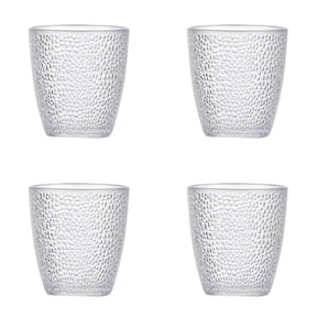 4Pcs 10oz Acrylic Drinking Glasses, Reusable Tumblers Drinkware Unbreakable Water Glasses Cups Stackable & Dishwasher Safe for Home Outdoors Restaurant, Coffee