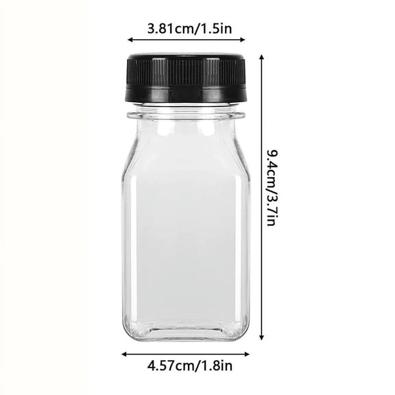 4Pcs 120ML Clear Drink Containers Plastic Reusable Empty Juice Bottles (2pcs)