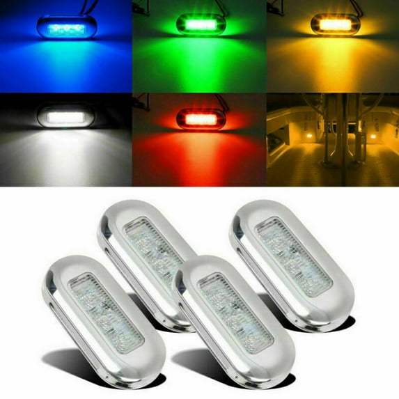 4Pcs 12V Led Courtesy Light Yacht Marine Boat Cabin Deck Lamp Waterproof For Yacht Rv Camper Cabin Car Trailer Pontoon Green Fangkenuo