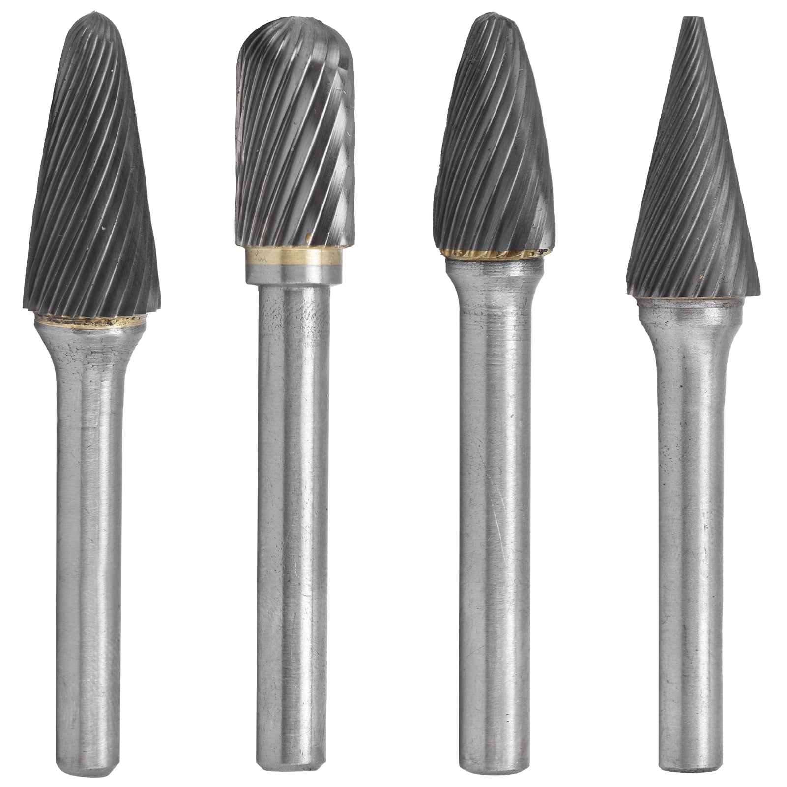 4Pcs 12mm Carbide Burr Set, Durable Tungsten Steel Double Cut Rotary