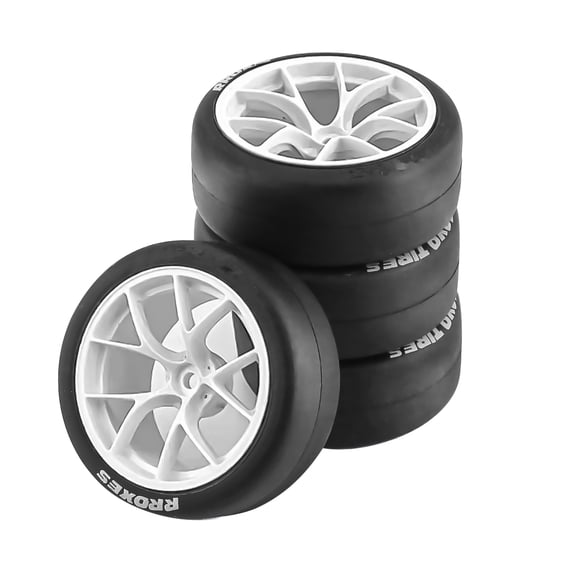 4Pcs 12mm Hex Wheel Hubs Rubber 1/10 RC Car Tires for Tamiya TT01 TT02 HPS HPI