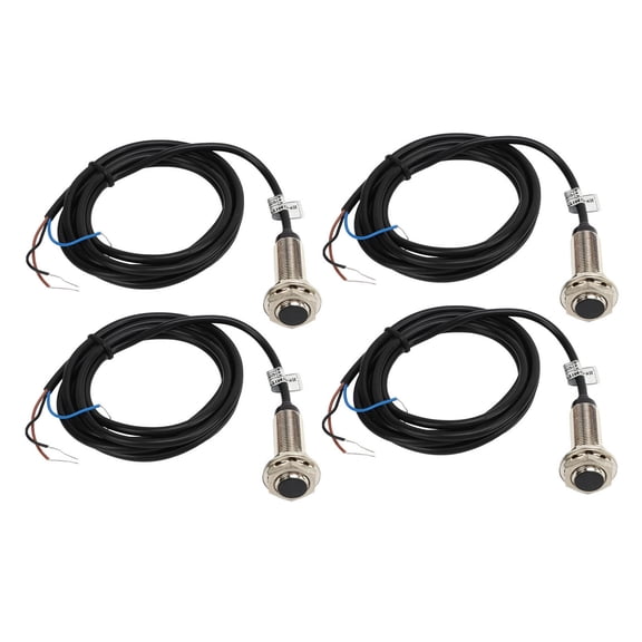 4Pcs 12mm Inductive Proximity Switch PNP 3-Wire Normally Open IP67 NO Contact Proximity Sensor 6-36VDC / 12mm Diameter Proximity Switch 4-Pack Detection Distance 0.08 inches / 2 mm
