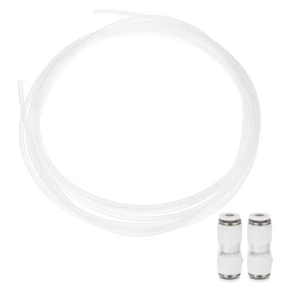 4Pcs 13.12ft Tubing Hose, 3mm ID x 4 mm OD Ultra-Smooth Filament Feeder Tube Pipe with Pneumatic Fittings for Direct Drive Extruder 3D Printer and Gas Conveying Tubing, White