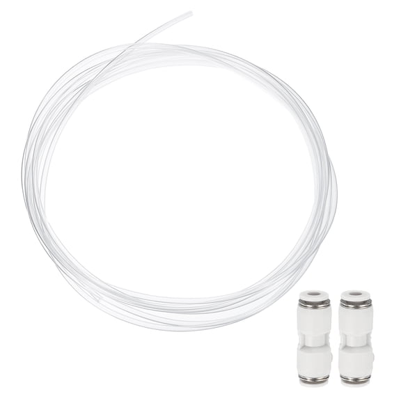 4Pcs 13.12ft Tubing Hose, 3mm ID x 4 mm OD Ultra-Smooth Filament Feeder Tube Pipe with Pneumatic Fittings for Direct Drive Extruder 3D Printer and Gas Conveying Tubing, Clear
