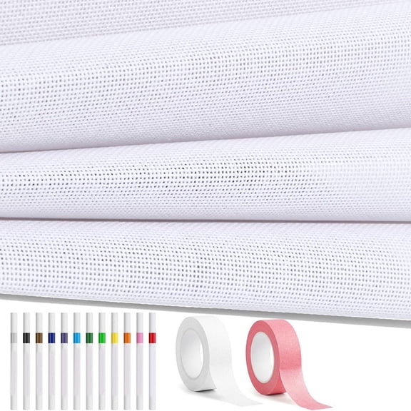 4Pcs 13ct Blank Needlepoint Canvas 12x18" Kit With Tools Needlepoint Blank Canvas White Needlepoint Canvas Starter Kit