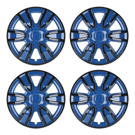 4Pcs 14 inch Universal Wheel Rims Cover Hubcaps,Snap on Car Truck SUV,ABS+PC,Black Lacquer & Blue Lacquer