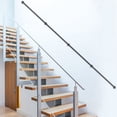 thumbnail image 1 of 4Pcs 14FT Industrial Black Pipe Stair Handrail Staircase Handrail Wall Mount, 1 of 18
