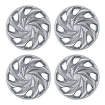 4Pcs 15 inch Universal Hubcap Wheel Cover Replacement,Wheel Rim Cover Exterior Accessories,Snap on Car Truck SUV,ABS Material(Silver)