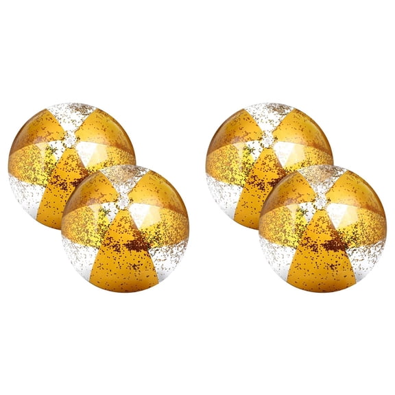 4Pcs 16Inch Inflatable Beach Balls Gold Confetti Pool Balls for Swimming Pool for Adults Summer Birthday Party Gold