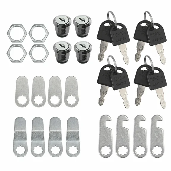 4Pcs 16Mm Keyed Cylinder Cam Locks Tool Box File Cabinet Desk Drawer With 8 Keys