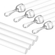 Uxcell 4Pcs 17" Acrylic Drapery Wand, Universal Curtain Pull Rod with Snap Hook, Clear