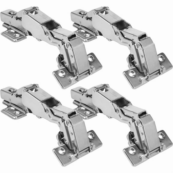 4Pcs 180 Degree Cabinet Hinges Concealed Hydraulic Adjustable Mounting Hinges Soft Close Cabinet Hinges Cold RolledSteel,4 * 180 Degree Cabinet Hinges,Silver