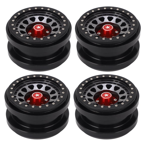 4Pcs 2.9 Inch Wheel Hub 12 Hole Aluminium Alloy Wheel Hub for AXAIL SCX6 1/6 Car Black