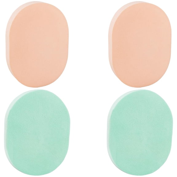 4Pcs 2 Colors Beauty Facial Sponges Oval Mixed Color 11x8x1.45cm 2pcs/color for DIY