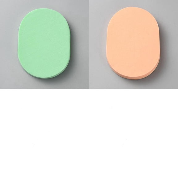 4Pcs 2 Colors Beauty Facial Sponges Oval Mixed Color 11x8x1.45cm 2pcs/color