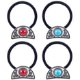 thumbnail image 1 of 4Pcs 2 Colors Boho Western Style Moon Shape Decorative Metal Ponytail Holders Turquoise Hair Ties Bracelet Cowgirl Elastic Hair Bands with Box Set, 1 of 7