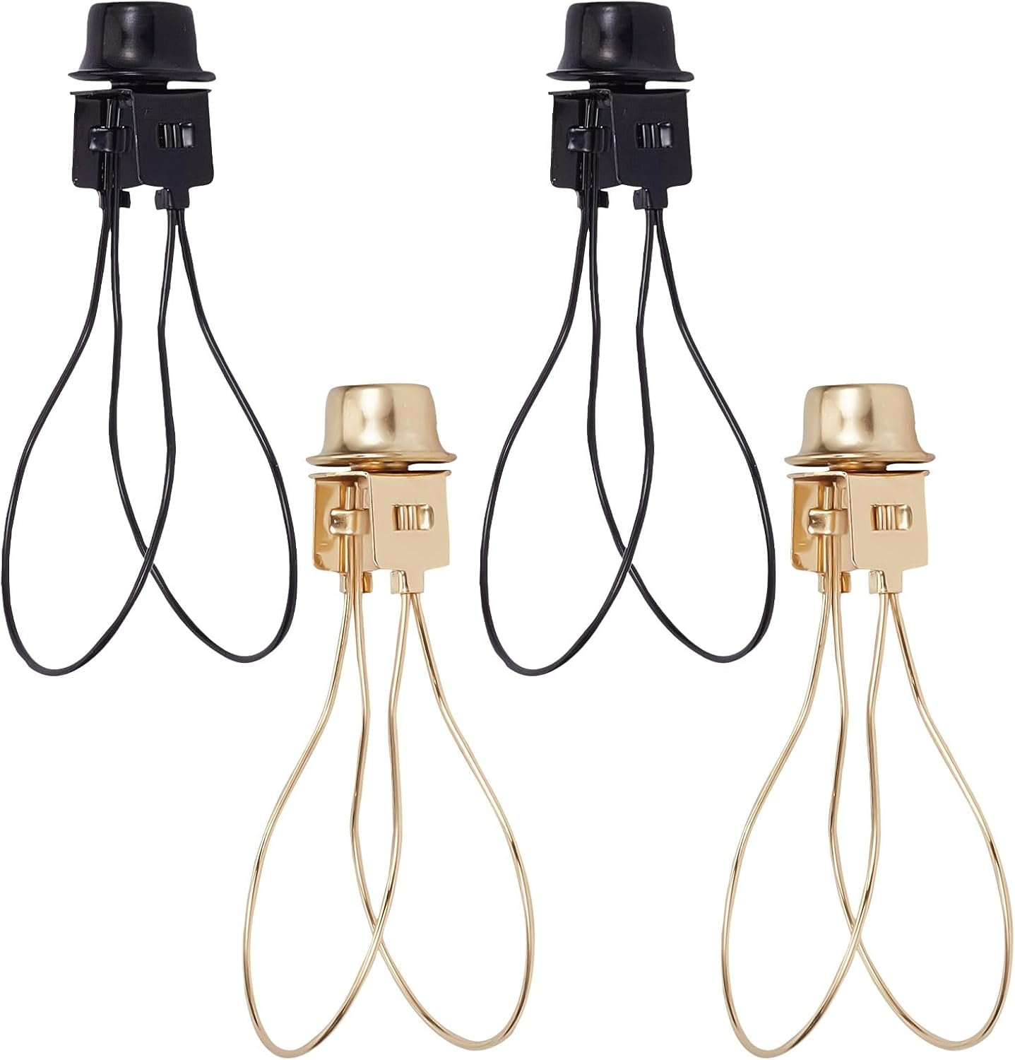 4Pcs 2 Colors Iron Lamp Shade Light Bulb Clip Adapter Clip with Lamp ...