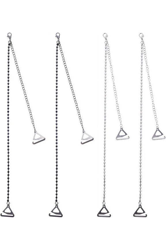 4Pcs 2 Colors Rhinestone Shoulder Strap Sparkling Non-Slip Bra Shoulders Belt Removable Invisible Straps Adjustable Shiny Tennis Chain Replacement for Women Tops Dress for DIY