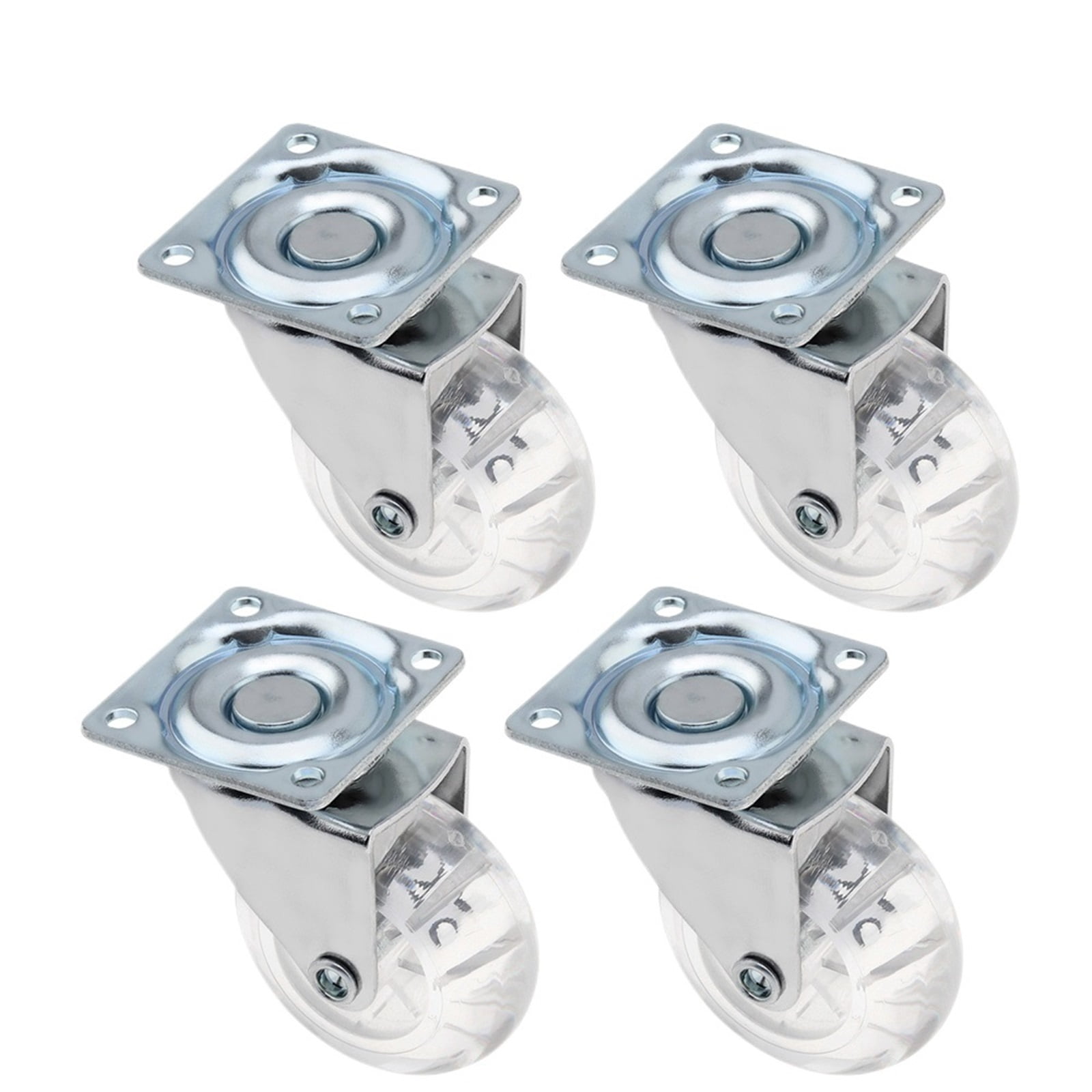 4Pcs 2 Inch Caster Pu Transparent Universal Crystal Wheel No Noise Small Cart Industrial Wheel Office Chair Casters Tool ,Reliable