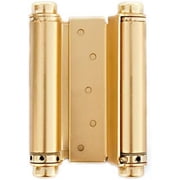 4Pcs 2 Pairs 5" Double Action Spring Hinge Stainless Steel Cafe Saloon Door Swing Self Closing Brass with Screws