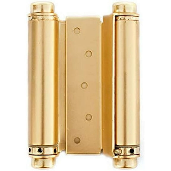 4Pcs 2 Pairs 5" Double Action Spring Hinge Stainless Steel Cafe Saloon Door Swing Self Closing Brass with Screws
