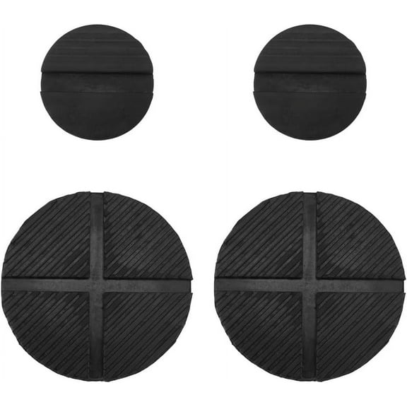 4Pcs 2 Style Rubber Jack Pads Black Car Jack Pad Universal Non-slip Floor Jack Rubber Pad Slotted Trolley Jacking Rubber Blocks