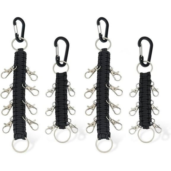4Pcs 2 Styles Alloy Keychains Platinum 200~258mm 2pcs/style