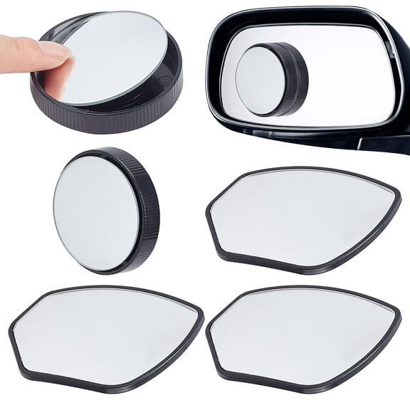 4Pcs 2 Styles Blind Spot Mirrors Car Door Mirrors and 2Pcs Rearview Convex Side Mirrors for Larger Image and Traffic Safety