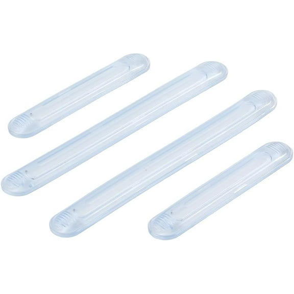 4Pcs 2 Styles Clear Furniture Bumpers Door Knob Wall Protector Bumper Guards Stripes Fridge Door Stopper Self Adhesive Furniture Pads for Table Chairs Cabinet Drawers Toilet Lid