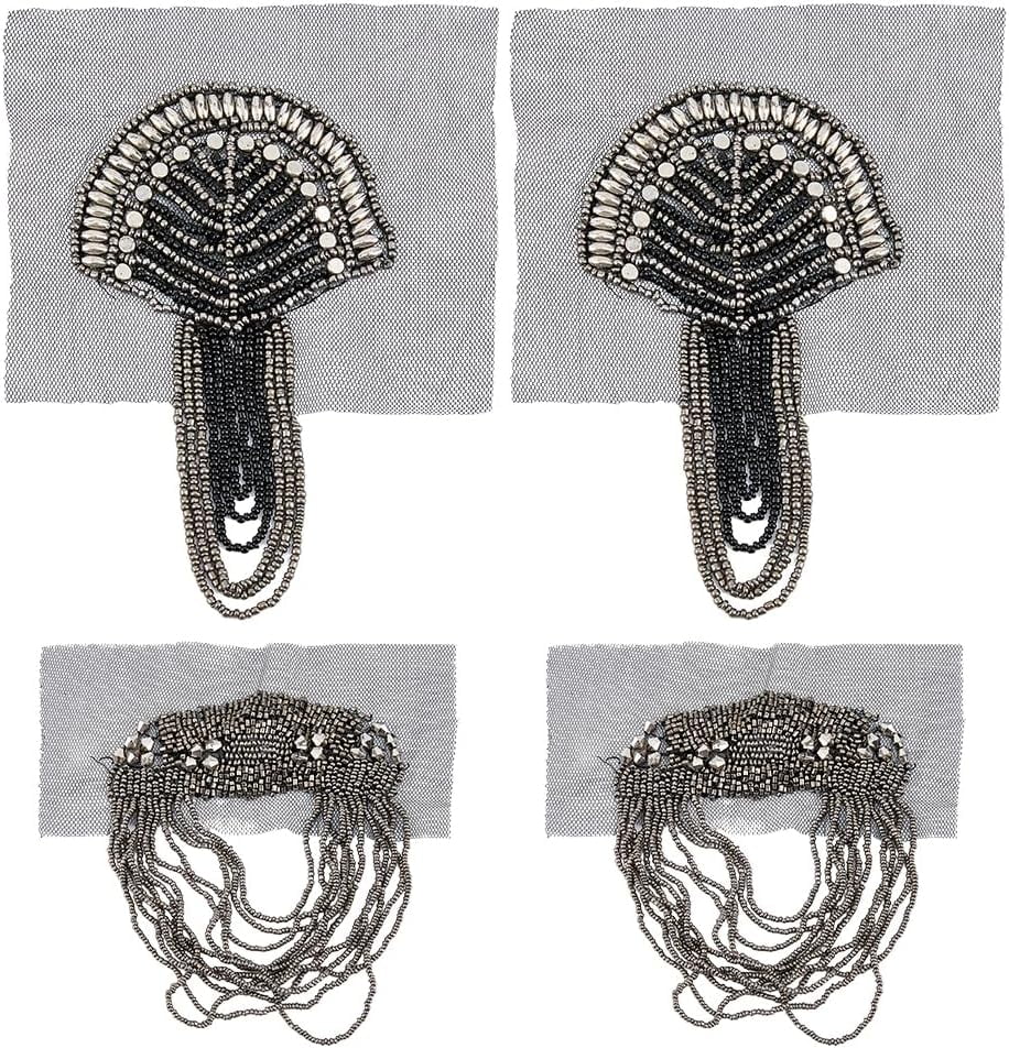 4Pcs 2 Styles Iron Fashion Tassel Epaulette Punk Style Shoulder Badge
