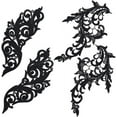 thumbnail image 1 of 4Pcs 2 Styles Leaves Embroidered Appliques Lace Fabric Black Leaf Flower Sew on Patches DIY Wedding Dress Collar Neckline Trims Applique, 1 of 6