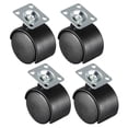 thumbnail image 1 of 4Pcs 2 inch Office Chair Casters Nylon Twin Wheel,Top Plate Mount, 1 of 5