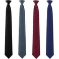 thumbnail image 1 of 4Pcs 20 Inch Men's Clip-on Ties Solid Color Men's Tie Pretied Clip on Ties for Men Men's Clip on Necktie Men's Button Ties(Black, Charcoal Grey, Navy Blue, Wine Red), 1 of 6