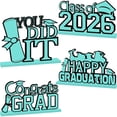thumbnail image 1 of 4Pcs 2026 Graduation Decorations Wooden Table Centerpiece Class of 2026 Graduation Table Decorations Tabletop Tiered Tray Decor for Congrats Grad Party Decor Supplies, 1 of 4