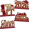 thumbnail image 1 of 4Pcs 2026 Graduation Decorations Wooden Table Centerpiece Class of 2026 Graduation Table Decorations Tabletop Tiered Tray Decor for Congrats Grad Party Decor Supplies, 1 of 4