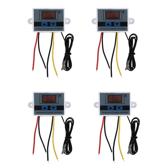 4Pcs 220V Ac Digital Led Temperature Controller Xh-W3001 for Incubator Cooling Heating Switch Thermostat Sensor