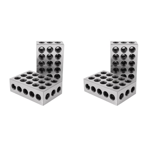 4Pcs 23 Holes Precision 25-50-75mm Blocks Gauge Hardened Steel Parallel Block Set Matched Machinist Milling Tool