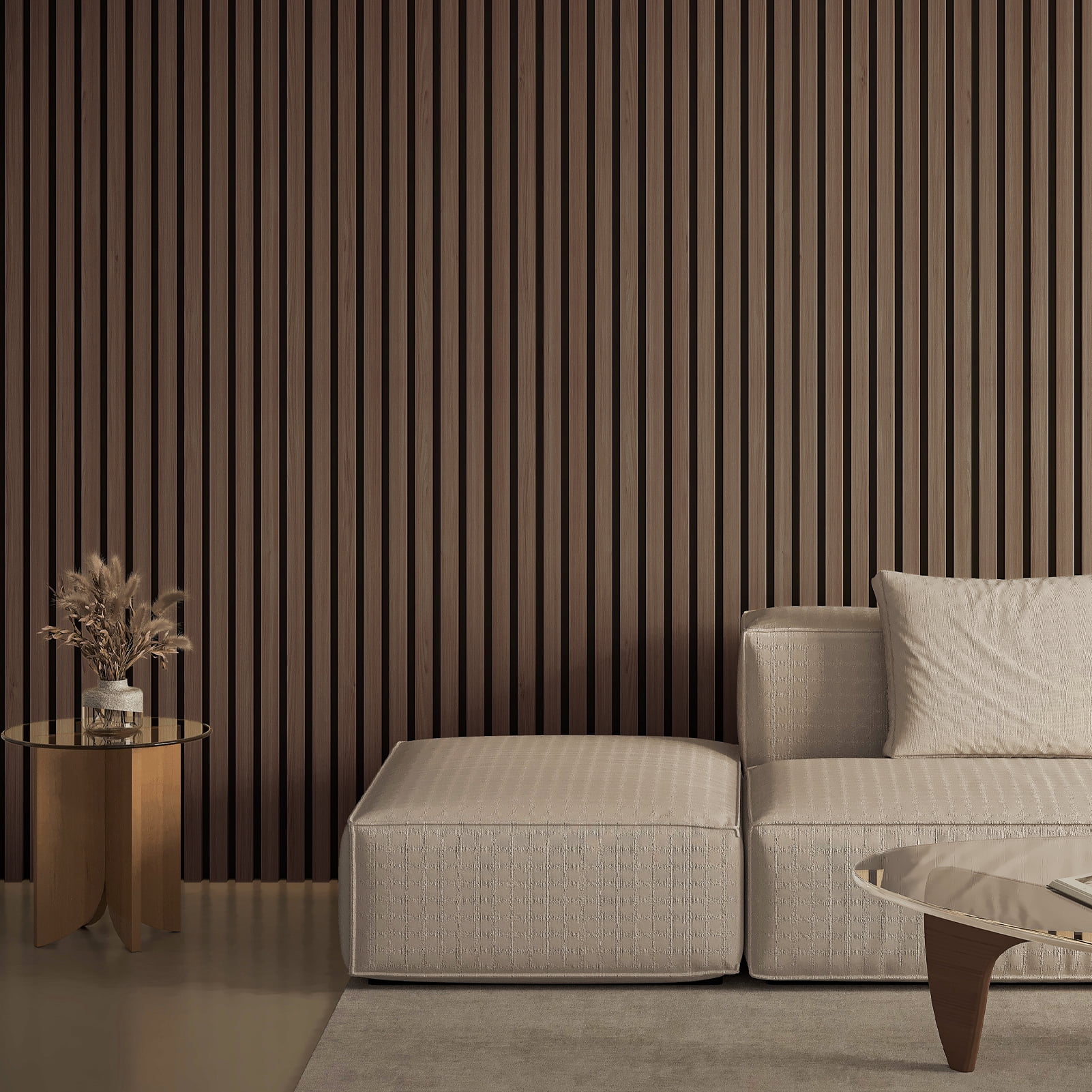 4Pcs 24" x 12" Wood Slat Acoustic Wall Paneling for Modern Interior ...