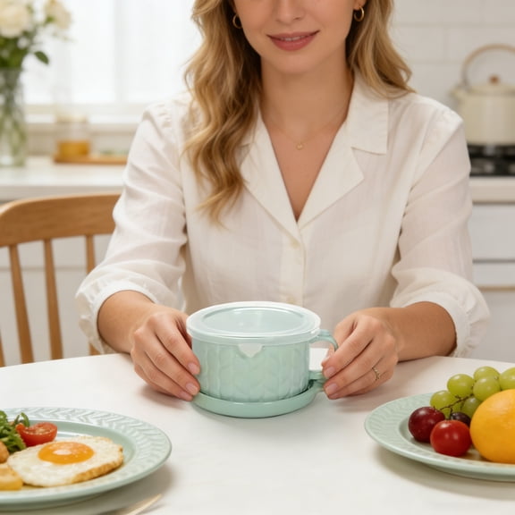 4Pcs 25-Ounce Mug Meals with Lid under $5! Yannianjz Ceramic Meal Mugs with Lids, Microwave and Dishwasher Safe Soup Mugs for Stew Chili Leftovers, Gift Box Mugs for Dining and Gifting