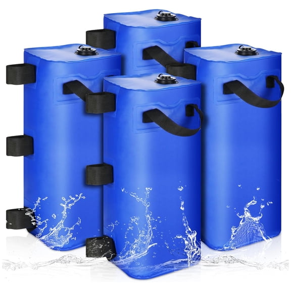4Pcs 25L Canopy Water Weight Bag Waterproof Windproof Rectangle Heavy Duty Popping Canopy Tent Sun Shelter Patio Umbrella Gazebo Leg Weighting Pouch