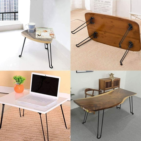 4Pcs 28.5'' Folding Hairpin Table Legs Solid Iron Heavy Duty Easy Install Folding Coffee Table Desk Legs (28.5")