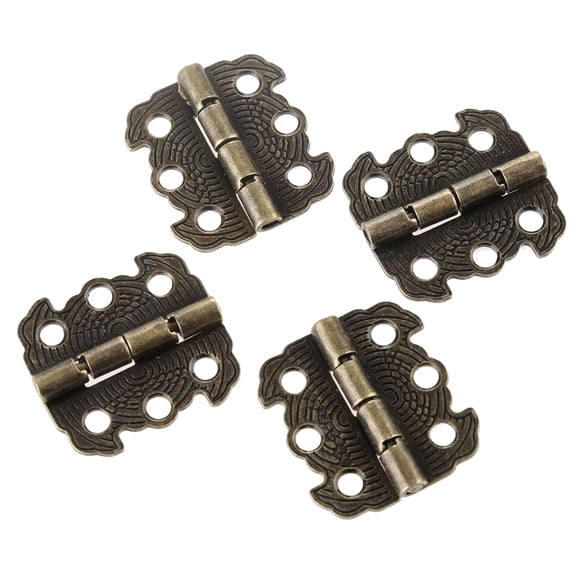 4Pcs 29*27mm Cabinet Hinges Furniture Accessories Jewelry Boxes Small Hinge Furniture Fittings for Cupboard Cabinet Bronze/Gold