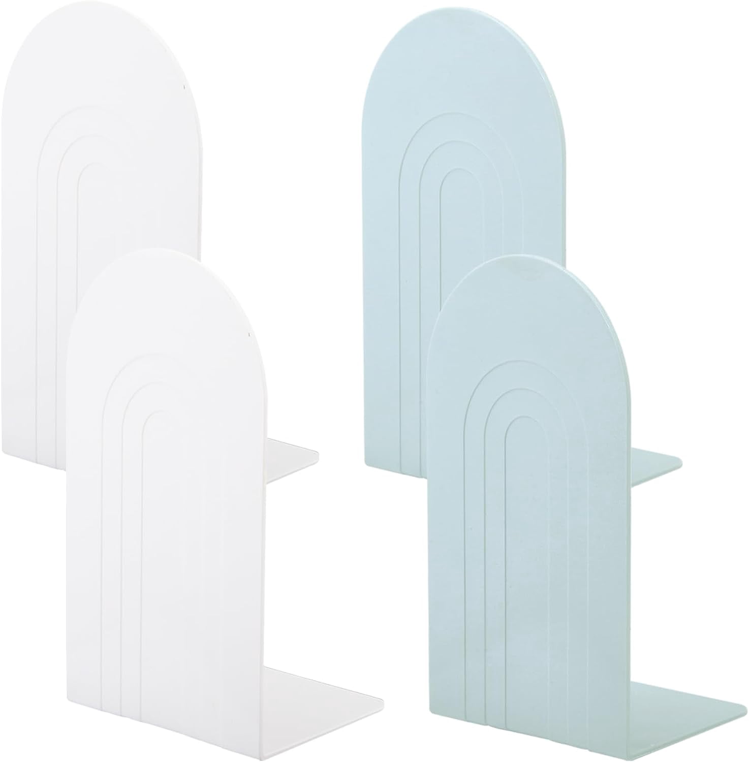 Bookend Shape 4Pcs 2Colors Bookend Display Stands L-Shape Bookend Decorative Heavy ...