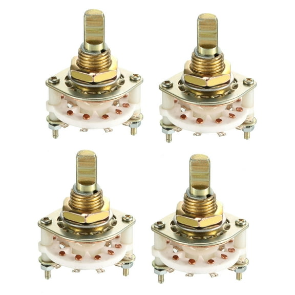 4Pcs 2P4T 2 Pole 4 Position Selectable 1 Deck Band Selector Rotary Switch