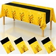 thumbnail image 1 of 4Pcs 2in1 Yellow Cartoon Birthday Party Decorations Tablecloth, 54" x 108" Table Cloth Disposable Rectangle Plastic Table Cover for Kids Baby Shower Party Supplies, 1 of 7