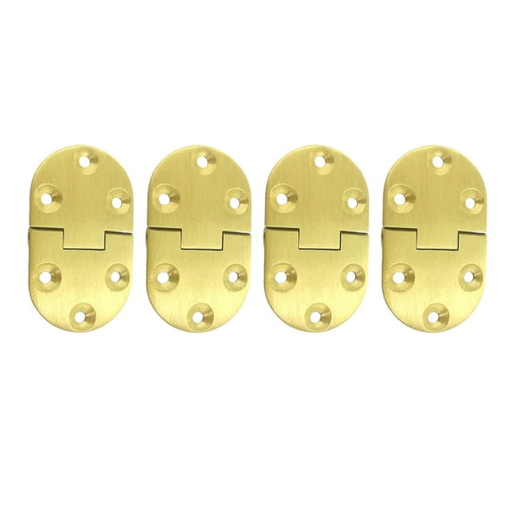 4Pcs 3.0mm 90 Degree Pure Copper Hinge Spring Folding Brass Waist Hinge Loose-leaf Door Hinge with Golden Screw